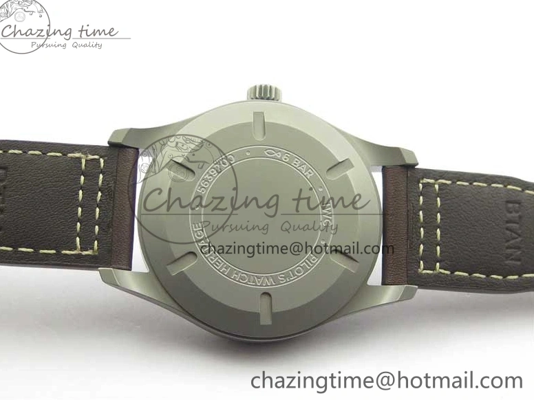 MIROTIME 0507 Mark XVIII IW327006 Titanium V7F 1:1 Best Edition Black Dial on Brown Leather Strap A Attractive 7080